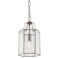 Cougar-Arcadia 40W S.E.S.Pendant Light-Clear Bevelled - Satin Chrome